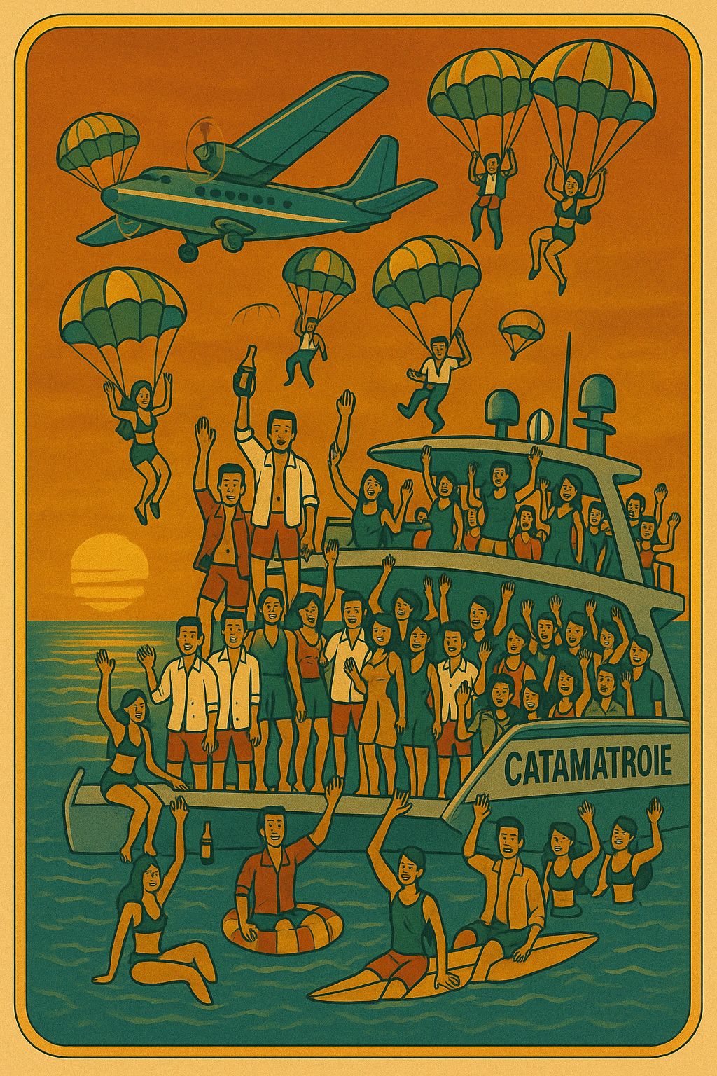 Catamatroie Party Illustration
